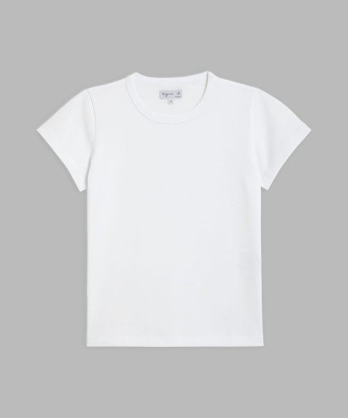 agnes b. FEMME(アニエスベー　ファム)/J000 TS コットン ベーシックTシャツ/ホワイト