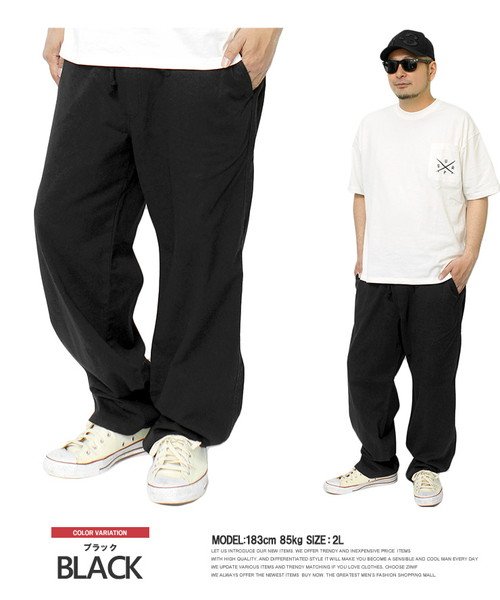 Hanes ヘインズ イージーパンツ メンズ 大きいサイズ ウエストゴム Tcウエザー ミリタリー リラックス ワーク チノパンツ ワイドパンツ チノパン 綿 ワンカラーズ One Colors Magaseek