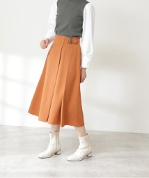N Natural Beauty Basic(エヌナチュラルビューティベーシック)/バックル付セミフレアスカート《S Size Line》/オレンジ