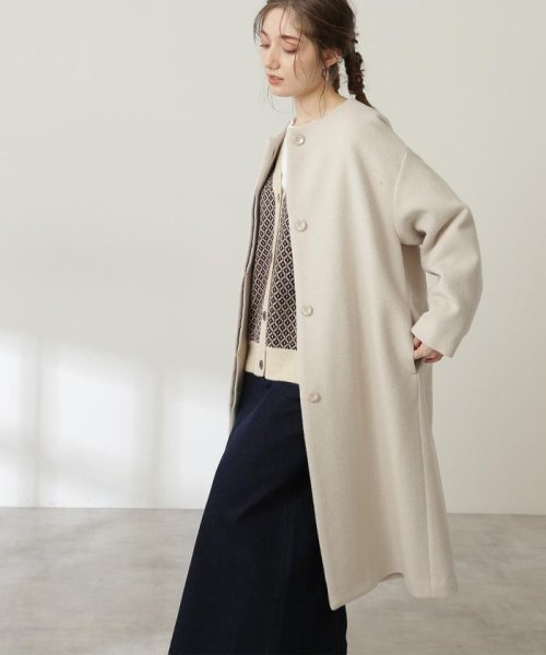エヌナチュラルビューティベーシック N Natural Beauty Basic アンゴラビーバーノーカラーコート S Size Line 504262150 Magaseek