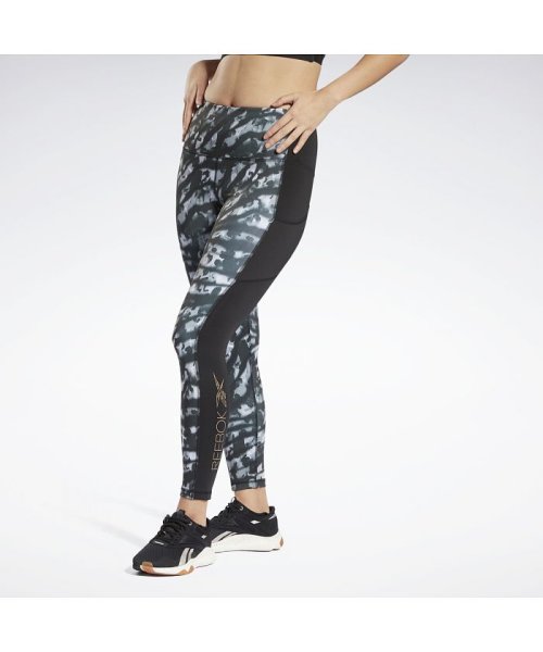 Reebok(Reebok)/キレイフィット グラフィック タイツ / KireiFit Graphic Tights/ブラック