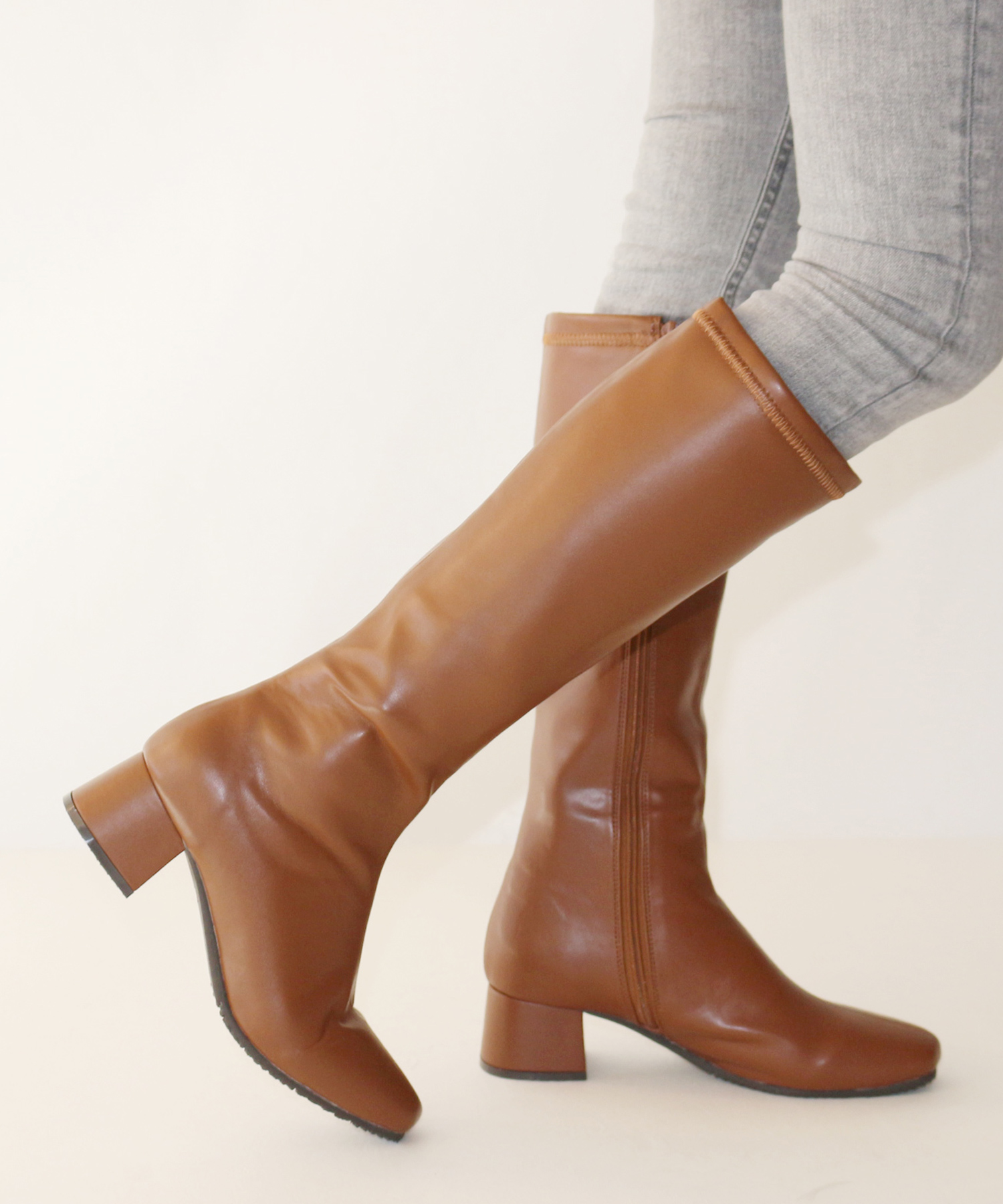 セール スクエアトゥストレッチロングブーツ 低反発スポンジ入り フィン Fin Magaseek セール スクエアトゥストレッチロングブーツ 低反発スポンジ入り フィン Fin Magaseek