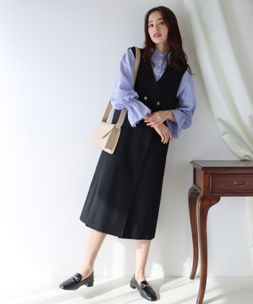 ダブルボタンジャンスカ2wayジレワンピース ブルーイースト Blueeast Magaseek