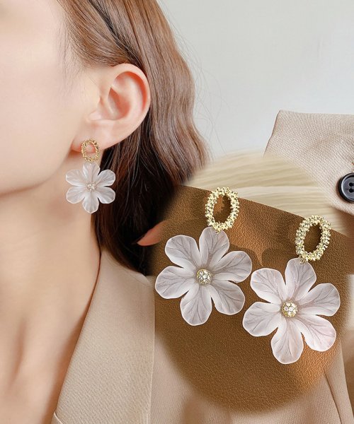 セール ピアス 揺れる 花 ロングピアス デザイン サークル アクセサリー レディース ファッション 可愛い 女性 雑貨 かわいい ショッピングゴー Shoppinggo Magaseek