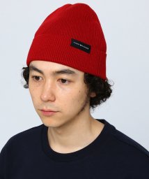 TOMMY HILFIGER(トミーヒルフィガー)/コットンウールニットキャップ/レッド