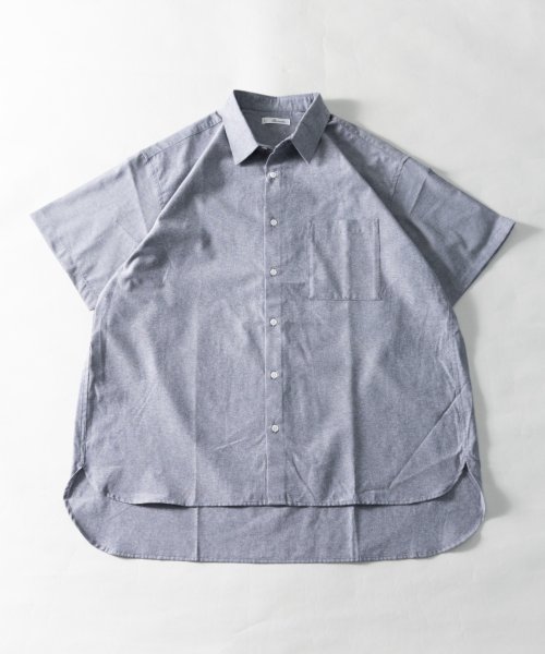 Nylaus(ナイラス)/ビッグシルエット ショートスリーブ オックスフォードルーズシャツ 半袖シャツ/ネイビー