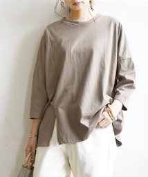 and it_(アンドイット)/カットソー 七分袖 バックボタンスリット7分袖カットソー【M－L】レディース 春夏秋 トップス カットソー アイボリー ベージュ ブラック カーキ 黒 プルオー/ベージュ