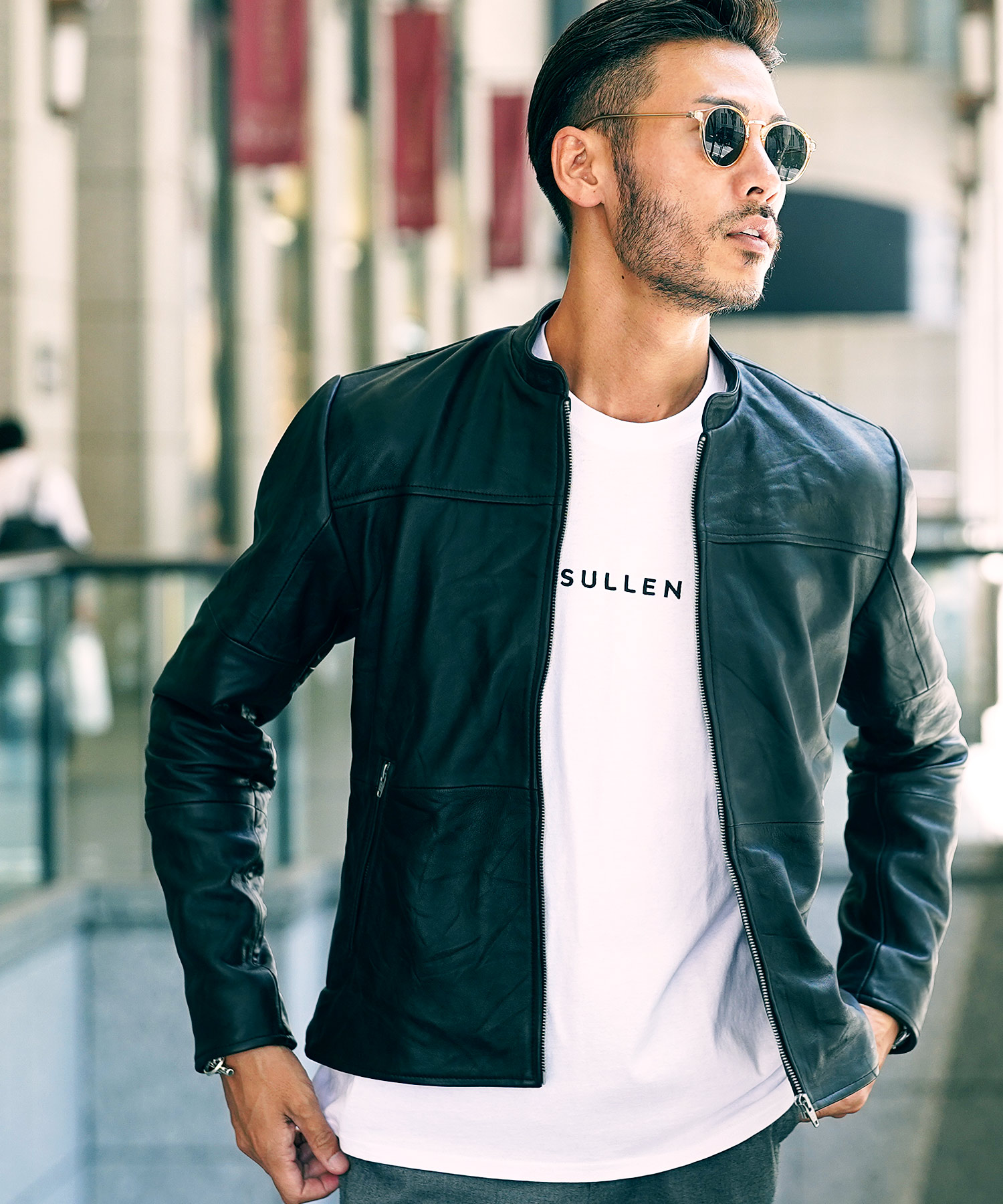 Noill sullen vintage ショート レザージャケット 革 - ジャケット 