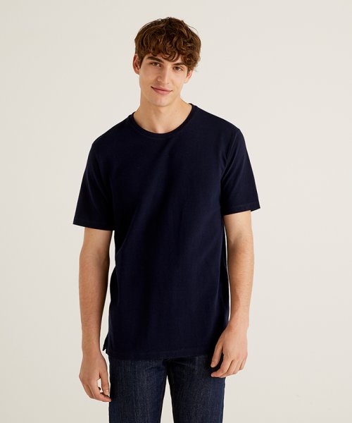 BENETTON (mens)(ベネトン（メンズ）)/クルーネック半袖Tシャツ・カットソー/ネイビー