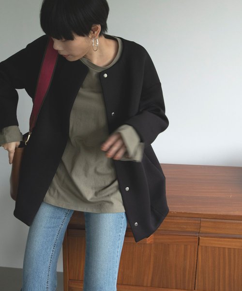 marjour(マージュール)/BONDING SHORT COAT/ブラック