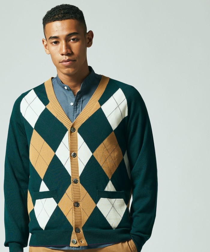 キャッシュウール アーガイル ニットカーディガン(504268829)｜HANKYU