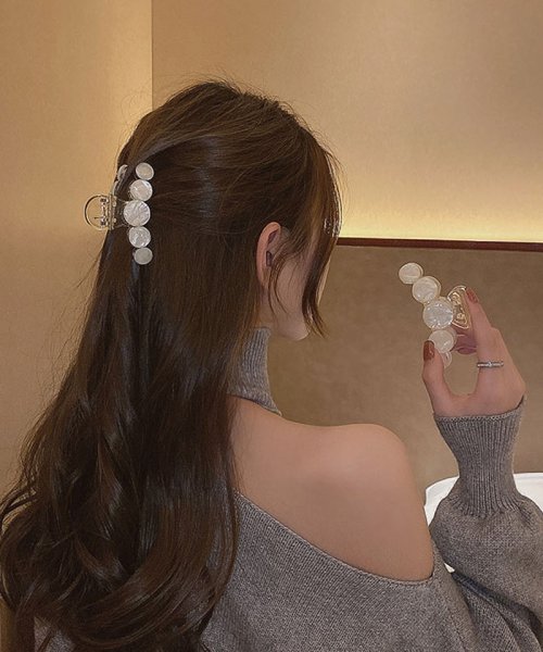 セール バンスクリップ ヘアクリップ 大粒 バレッタ まとめ髪 髪飾り ヘアアクセサリー 髪留め ヘアアレンジ ショッピングゴー Shoppinggo Magaseek
