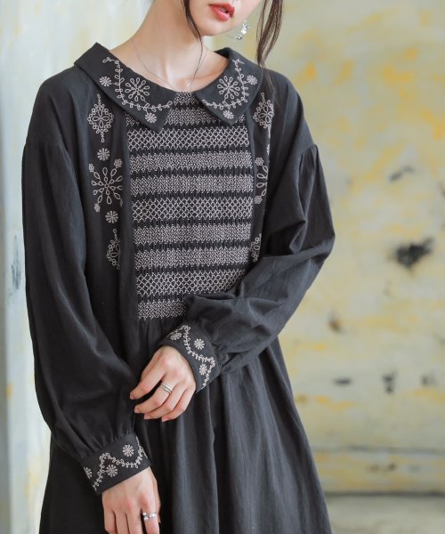 セール スモッキング刺繍ワンピース オシャレウォーカー Osharewalker Magaseek