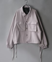 SITRY(SITRY)/【SITRY】drape wide big pocket Jacket/ドレープ ワイド ビッグ ポケット ジャケット/ライトグレー