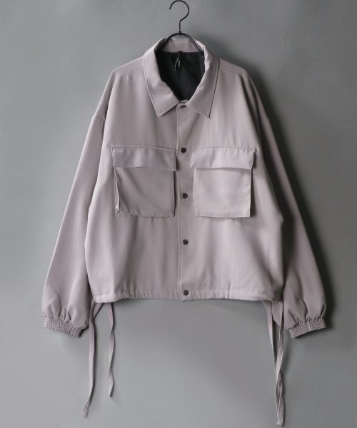 SITRY(SITRY)/【SITRY】drape wide big pocket Jacket/ドレープ ワイド ビッグ ポケット ジャケット/ライトグレー