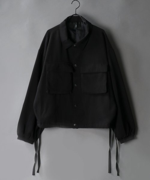 SITRY(SITRY)/【SITRY】drape wide big pocket Jacket/ドレープ ワイド ビッグ ポケット ジャケット/ブラック