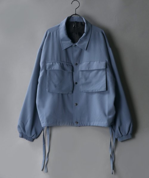 SITRY(SITRY)/【SITRY】drape wide big pocket Jacket/ドレープ ワイド ビッグ ポケット ジャケット/サックス