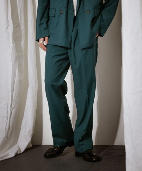 URBAN RESEARCH(アーバンリサーチ)/URBAN RESEARCH iD　T/R TWO TUCK SLACKS/BLUEGREEN