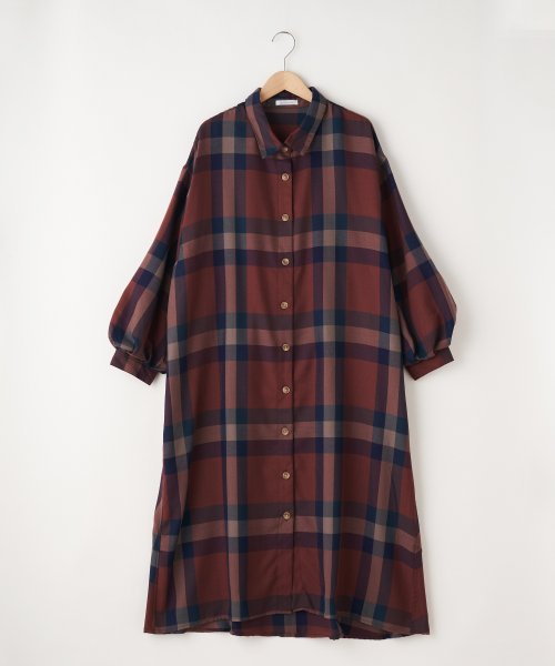 セール ｂｉgチェック袖バルーンシャツワンピース オリーブデオリーブ Olive Des Olive Magaseek