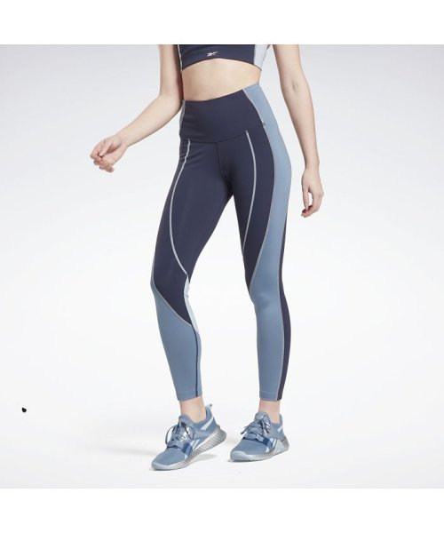 Reebok(リーボック)/Lux ハイライズ カラーブロック レギンス / Lux High－Rise Colorblock Leggings/ブルー