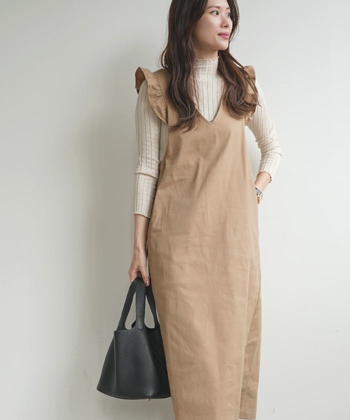 セール】ショルダーフリルジャンパースカート(504277698) | フュー