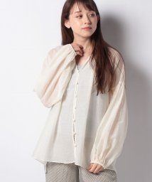 MICA&DEAL(マイカアンドディール)/sheer gather blouse/IVORY