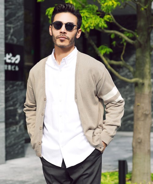 セール コットンカラーニットカーディガン カーディガン メンズ Cardigan ニットカーディガン コットンカーデ 長袖 オフィス ビジネス カジュアル 冷房対策 ジギーズショップ Jiggys Shop Magaseek