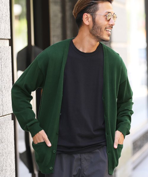 セール コットンカラーニットカーディガン カーディガン メンズ Cardigan ニットカーディガン コットンカーデ 長袖 オフィス ビジネス カジュアル 冷房対策 ジギーズショップ Jiggys Shop Magaseek