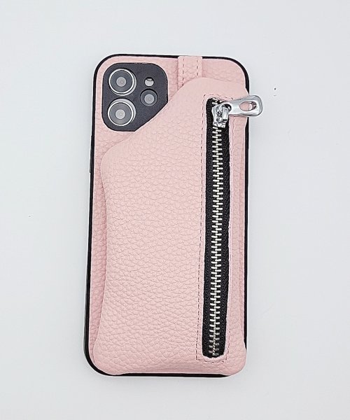 Lace Ladies(レースレディース)/ファスナーポケット付き iPhoneケース/ピンク