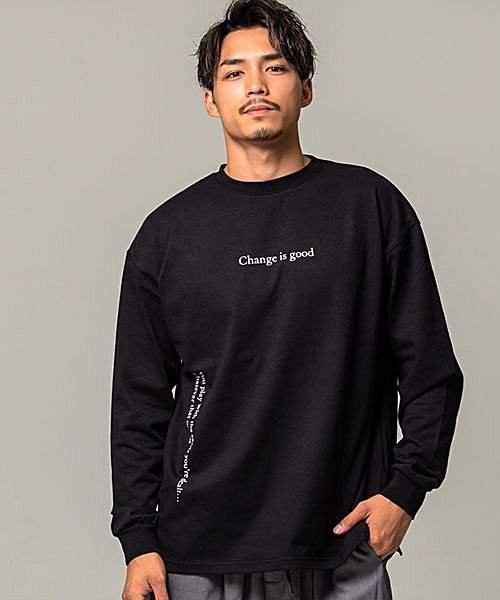 Cavaria フォトコラージュバックプリントクルーネック長袖ヘヴィーウェイトtシャツ メンズ 長袖 ロンt ブランド 長袖tシャツ プリント ストリート B キャバリア Cavaria Magaseek