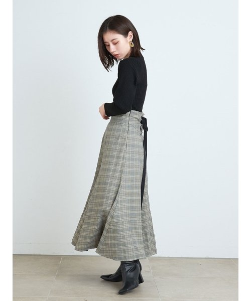 リブニットコンビチェックワンピース フレイ アイディー Fray I D Magaseek