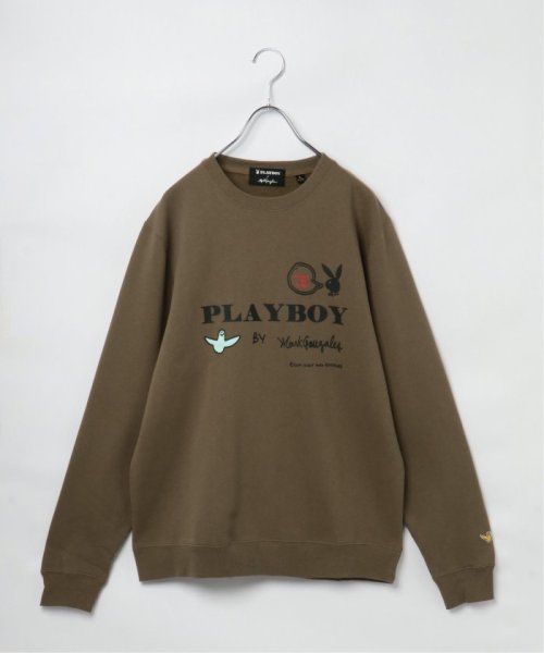 VENCE　EXCHANGE(ヴァンス　エクスチェンジ)/【WEB限定】Mark Gonzales PLAYBOY フロントプリントプルオーバー/ブラウン