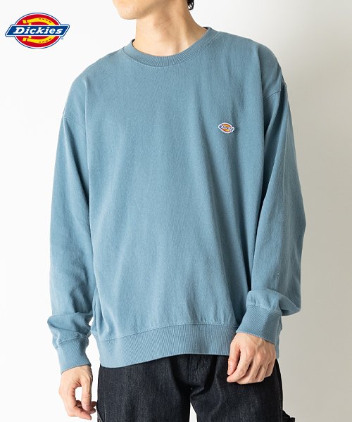 Dickies(Dickies)/【Dickies】ディッキーズ　ミニワッペン付き　長袖Tシャツ/サックス