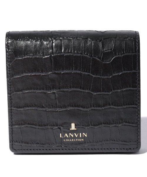 LANVIN COLLECTION(BAG)(ランバンコレクション（バッグ）)/二つ折りコンパクト財布【ラメールパース】/クロ