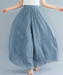 Doux Belle/パンツ ガウチョパンツ ガウチョ  ロング ワイドパンツ レディース Aライン ウエストゴム ハイウエスト リネンタッチ 涼しい 無地  レディースファッション/504280125