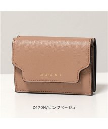 MARNI(マルニ)/PFMOW02U07 LV520 レザー 三つ折り財布 ミニ財布 豆財布 Z360N レディース/ピンクベージュ