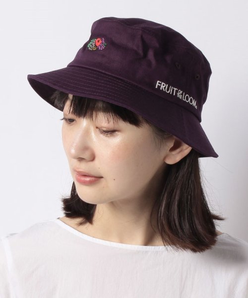 FRUIT OF THE LOOM(フルーツオブザルーム)/LOGO EMB BUCKET HAT/パープル