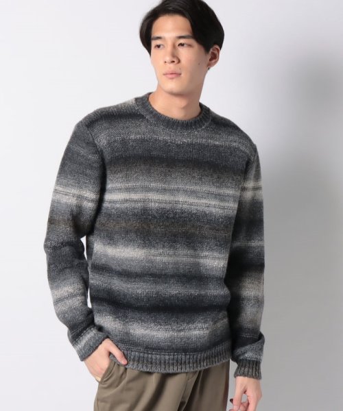 セール ウール混グラデーションラウンドネックニット セーター ベネトン メンズ Benetton Mens Magaseek