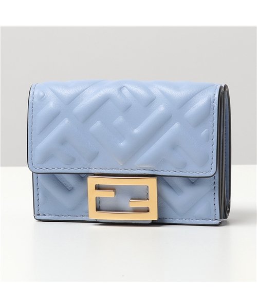 FENDI(フェンディ)/【FENDI(フェンディ)】8M0395 AAJD Baguette 三つ折り財布 マイクロ FF柄 ミニ財布 レザー 小銭入れ付き F1CCB/PLACID－/ブルー