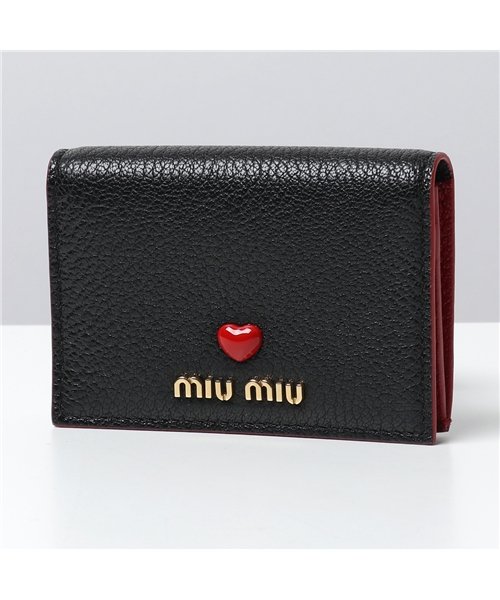 ミュウミュウ miumiu 二つ折り カードケース 名刺入れ マドラスレザー 