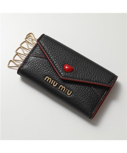 セール Miumiu ミュウミュウ 5pg222 2bc3 マドラスレザー キーケース レザー 6連 ハート ロゴ バイカラー レディース ミュウミュウ Miumiu Magaseek