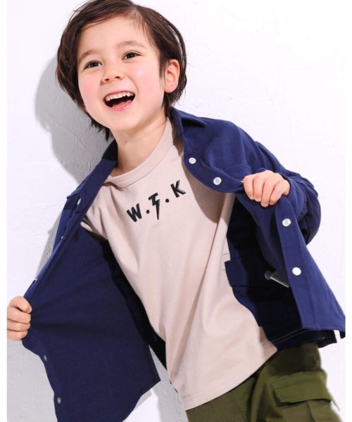 WASK(ワスク)/カーゴ ポケット付き ワイド Tシャツ (100~160cm)/ベージュ