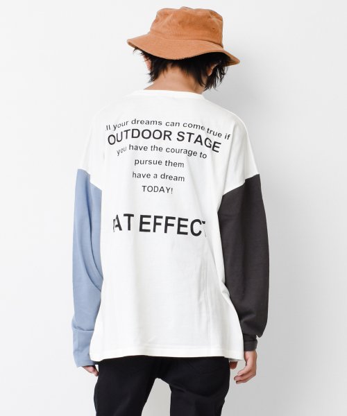 RAT EFFECT(ラット エフェクト)/バックナロープリントロングTシャツ/オフホワイト