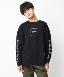 RAT EFFECT(ラット エフェクト)/袖ロゴプリントロングTシャツ/ブラック