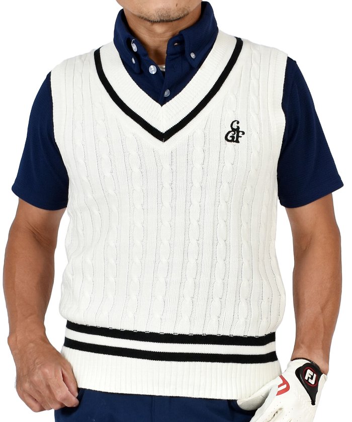 通常在庫品 Comon Golf Vネックベスト【チェック】美品! - 通販