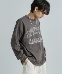 Rocky Monroe(ロッキーモンロー)/カレッジTシャツ メンズ レディース カジュアル アメカジ 長袖T ロンT カットソー 綿 コットン 天竺 ビッグシルエット オーバーサイズ お揃い ペア ギフ/ブラック