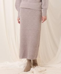 Couture Brooch(クチュールブローチ)/シャギージャカードニットスカート/ベビーピンク（071）
