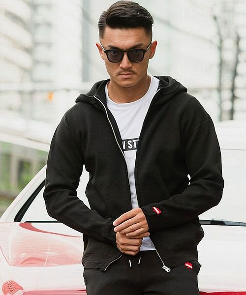 Luxe R 12gg長袖ジップアップミラノリブパーカー メンズ 長袖 ジップアップ ミラノリブ ニット 羽織 トップス セットアップ可 スポーツ 伸縮性 部屋 エスビーセレクト Sb Select Magaseek