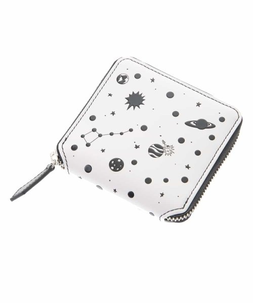 Jocomomola(ホコモモラ)/espacio ファスナー二つ折り財布/ホワイト