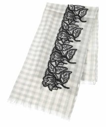 Jocomomola(ホコモモラ)/デザイン刺繍ウールストール/グレー